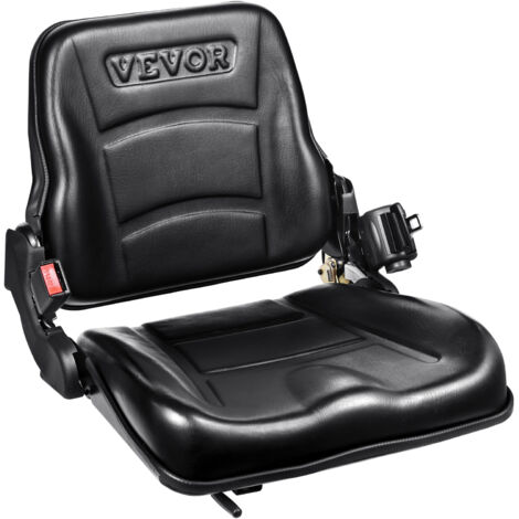 VEVOR Sedile per Carrello Elevatore Trattore Coprisedile Pieghevole per Trattore Schienale Angolo Regolabile 0-110° Fessura Estesa 160-340mm Sedile con Cintura di Sicurezza per Caricatore Escavatore (1/5)