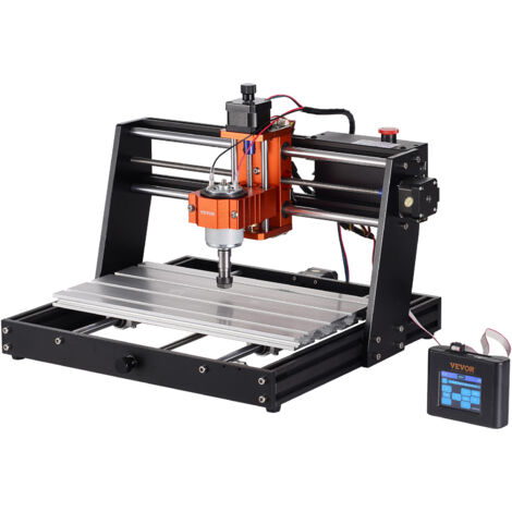VEVOR CNC Router Macchina, 120 W, 3 Assi GRBL Controllo Kit per Fresatura e Incisione su Legno, 300 x 200 x 72 mm Area di Lavoro 1200 giri/min, Router Macchina per Legno Acrilico Schiuma Plastica