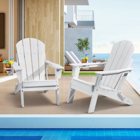 VEVOR Sedie Adirondack in plastica Set di 2 Sedia Adirondack Pieghevole Portatile Resistente alle Intemperie Sedia da Esterno Adirondack per Patio con Portabicchieri e Bracciolo Rilassante ergonomico (1/5)