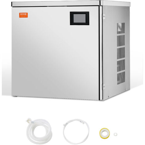 VEVOR Macchina per Ghiaccio Commerciale in Acciaio Inox 565 x 560 mm, Autopulente e Produzione Ghiaccio, Macchina per Cubetti di Ghiaccio Modulare per Ristoranti Solo Testa 249,5 kg / Giorno (1/5)