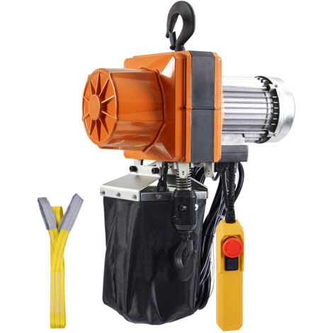VEVOR Paranco elettrico a catena, Capacita carico 998 kg, Altezza sollevamento 3m, Paranco gru a ponte monofase 230V con catena G100, Telecomando a cavo 3m per garage, officina, uso commerciale