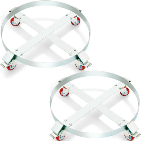 VEVOR Carrello Base Rotondo per Trasporto Bombole Fusto Vaso di Piante Carichi Pesanti Capienza Max. 454kg per Fusto di Capacita Max. 250 Litri, Carrello Circolare 2 Pezzi per Trasporto Fusto Piante