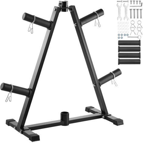 VEVOR Supporto per Dischi Pesi 50,8 mm Albero per Dischi Pesi con Telaio ad A, Albero per Dischi Standard, Carico di 136 kg Supporto per Pesi, Supporto per Bilanciere per Palestra Domestica, Nero (1/5)