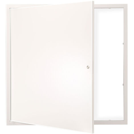 VEVOR Sportello di Ispezione Apertura 165° Materiale Lamiera deAcciaio Zincata 411 x 411mm, Anta Sportello con Serratura per la Manutenzione Riparazione degli Impianti Superficie da Verniciare 1,9 kg