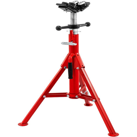 VEVOR Supporto Pieghevole per Tubi Pieghevoli con Testa a V Trasferibile a 4 Sfere 4500LB Regolabile in Altezza da 28IN a 51,5IN Tipo 1107B Adatto per la Maggior Parte delle Condutture