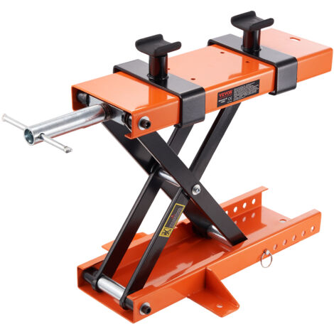VEVOR Ponte Sollevatore Idraulico a Forbice per Moto da Officina Capacita Max. 500kg Altezza Regolabile 8,9-33,8 cm, Ponte Sollevatore Alzamoto con 2 Selle Antiscivolo da Officina Operazione Idraulica
