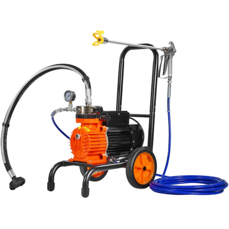 VEVOR Spruzzatore Airless per Vernice con Diaframma, Spruzzatore Airless per Vernice 900 W con Ruote, Spruzzatore 1800 psi con Asta di Prolunga, Spruzzatura per Vernice Pressione max. 1,8 L/min