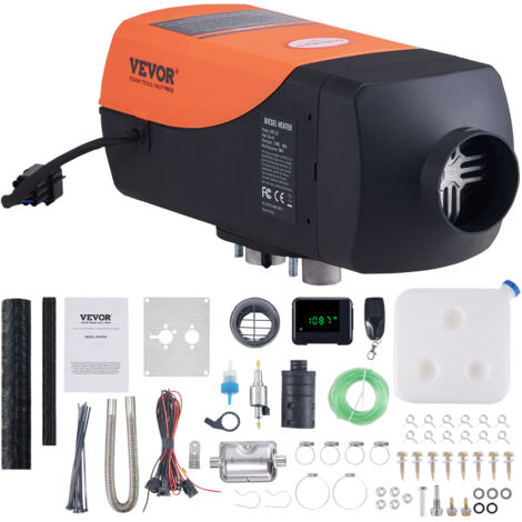 VEVOR Riscaldatore deAria Diesel per Auto Camper Camion RV 12 V 2 KW Temperatura Regolabile 8℃ -36℃ Controllo Remoto, Riscaldatore da Parcheggio per Auto Consumo di Carburante 0,16-0,26L/h BTU 10-15m² (1/5)