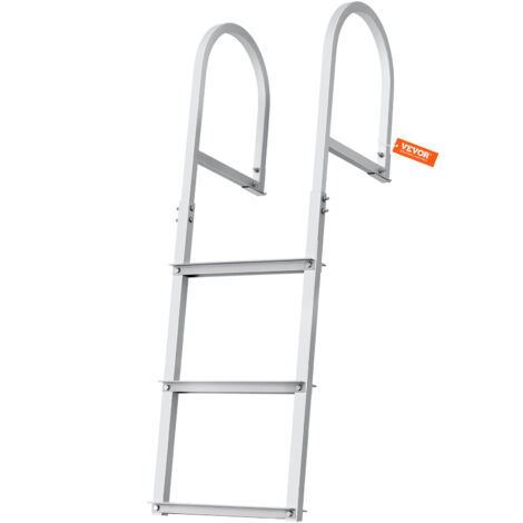 VEVOR Scaletta per Pontile, 3 Gradini Rimovibili, Scaletta per Pontone in Lega di Alluminio, Carico 500 libbre 226 kg, Scaletta Antiscivolo Grande Pedale Gradino 78 mm per Imbarco Barca, Lago, Piscina