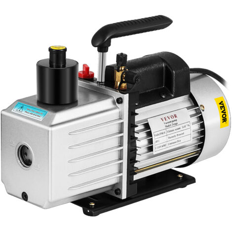 VEVOR Pompa a Vuoto 35,6 x 12,7 x24,4 cm Pompa a Vuoto per Aria Condizionata 226,53 L/min a Due Stadi 220V 0,3PA Strumento HVA per Vuoto Ultimate per Riparazione di Automobili Evacuazione Sotto Vuoto