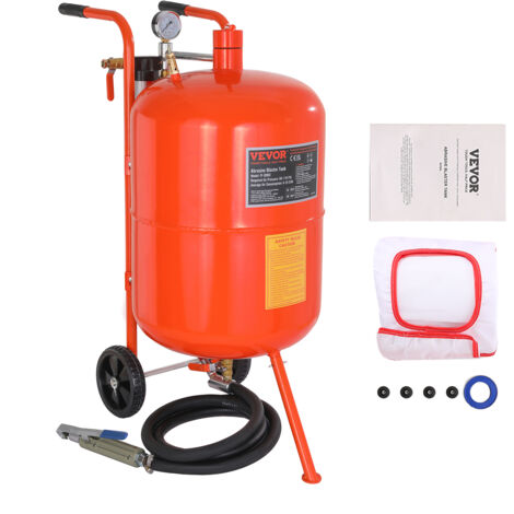 VEVOR Sabbiatrice ad Alta Pressione 75,7 L, Kit di Sabbiatura ad Aria 60-110 PSI, Serbatoio Abrasiva Portatile con 4 Ugelli in Ceramica Separatore Olio-Acqua per Rimuovere Vernice, Macchie, Ruggine