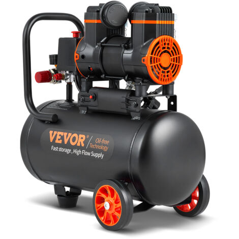 VEVOR Compressore deAria 18L Portatile Senza Olio Motore 900W Velocita 2800 giri/min per Aerografo Inchiodatura, Compressore deAria a Secco Portatile Rumore 70dB 2 Silenziatori Temperatura -50℃ - 40℃