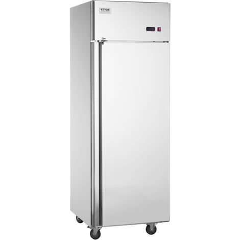 VEVOR Congelatore Commerciale 685 x 800 x 2110 mm Congelatore Verticale Porta Singola 547 L in Acciaio Inossidabile con Sbrinamento Automatico, 3 Ripiani Regolabili, Controllo Temperatura -25 a -15°C