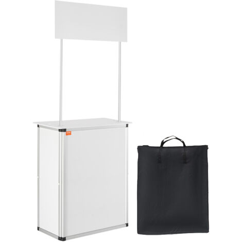 VEVOR Bancone fieristico portatile Bancone fieristico, 785 x 380 x 1815mm Stand fieristico Bancone espositivo, Tavolo da bar pieghevole promozionale per vendita al dettaglio