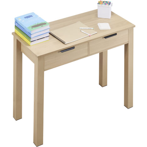 VEVOR Scrivania Piccola con Cassetto, Scrivania per Camera da Letto, Semplice Tavolo da Studio in Legno per Disegnare, Leggere, Tavolo da Lavoro Rettangolare con Ripiano Regolabile per Ufficio, Studio