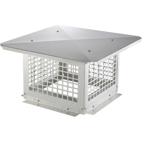 VEVOR Tappo per Canne Fumarie da Tetto in Acciaio Inossidabile Base Quadrata Accessori Inclusi, Coperchio Comignolo per Camino Antipioggia da Esterno Base 305x305 mm in Acciaio Inox, Tappo per Camino (1/5)