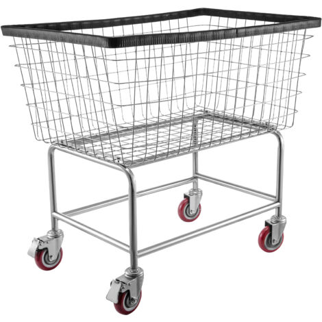 VEVOR Carrello portabiancheria in filo metallico con ruote, Carrello portabiancheria in filo metallico commerciale da 35''x15,7''x22'', Telaio in acciaio con finitura cromata (1/5)