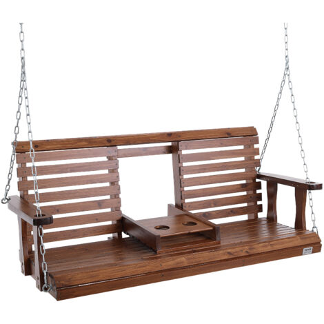 VEVOR Altalena in legno di cedro, 1523x710x600mm, Altalena da patio per cortile giardino, Capacita carico circa 400 kg, con Panca sedia a dondolo catene sospese per uso esterno, marrone (1/5)