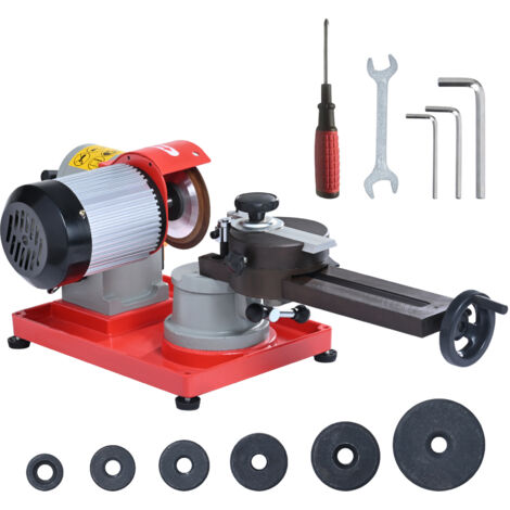 VEVOR Affilatrice Set di Lame per Seghe Circolari 370 W, Affilalame ad Angolo Rotativo 3600 giri/min 6 Centri Mola da 125 mm, Macchina Affilatura per Lame con Punta in Metallo, Affilalama per Seghe