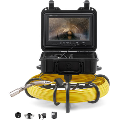 VEVOR Kit Telecamera con Endoscopio per Ispezione di Fognatura Schermo Colorata 9 Pollici Cavo Impermeabile 50m, Telecamera Ispezione Portatile Batteria 4500 mAh per Tubi Angolazione Visiva 130°