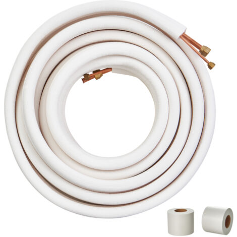VEVOR 50FT Mini Split Line Set, tubi in rame con diametro esterno da 1/4" e 1/2", per aria condizionata, refrigerante o pompa di riscaldamento e HVAC con strisce di avvolgimento.