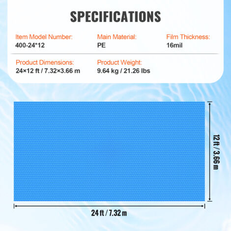 Copertura solare per piscina fuori terra, dimensioni 3 x 7 m, copertura per piscina coperta solare per piscina/rettangolare/quadrata disponibile in