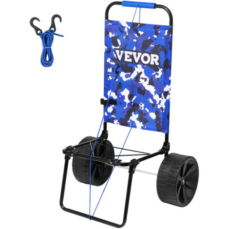 VEVOR Carrello da Spiaggia con Ruote Grandi Per Sabbia, Vassoio di Carico 380 x 386 mm, Carrello Da Trasporto Pieghevole Ruote PE Piene 254 mm, Per picnic, Campeggio, Spiaggia, Pesca, Carico 31 kg (1/5)