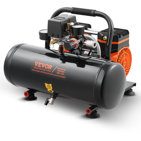 VEVOR Compressore deAria, Serbatoio in Acciaio da 7,57 L, Compressore deAria Senza Olio 1 HP 2,5 CFM 8 Bar Pressione Massima 120 PSI, Compressore Portatile Silenzioso 81 DB, per Riparazioni Auto (1/5)