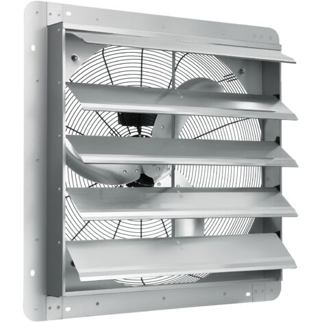 VEVOR Ventilatore di Scarico Serranda, 610 mm Alta velocita 1400 Giri/min 4800 m³/h, Ventilatore Soffitta Montaggio a Parete Alluminio Motore AC, Ventilazione Raffreddamento per Serre, Garage, Negozi