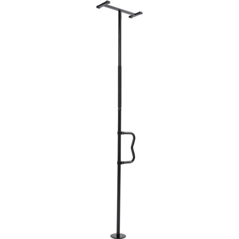 VEVOR Asta di Trasferimento dal Pavimento al Soffitto, Capacita 136 kg Barra di Sostegno per Bagno Montata a Tensione con Maniglia Curva Antiscivolo, Asta di Sicurezza per Soffitti 2140 a 3050 mm Nero