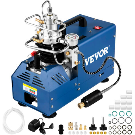 VEVOR Compressore Elettrico ad Alta Pressione 1800W, Pompa ad Aria Compressa Arresto Manuale 4500 PSI, Adatta per Bombole Subacquee, Carabine PCP, Bombole di Paintball