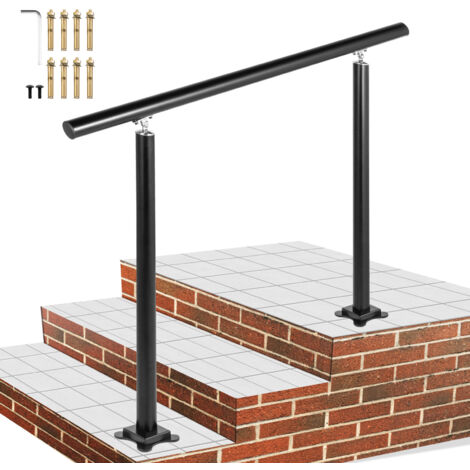 VEVOR Corrimano per Scale Esterne 3 Piedi, 34 Pollici Corrimano per Esterni, Ringhiera per Esterni Regolabile da 0 a 60 Gradi Corrimano per Scale Ringhiera per Esterni in Alluminio Nero per Giardino
