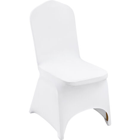 VEVOR MMWS Copertura Sedia, 50 Pezzi Elasticizzato Fodera, Fodere Coprisedia, Copertura della Sedia Decorazione per Banchetti, Coprisedie Buona Elasticita per Vari Posti, Colore Bianco