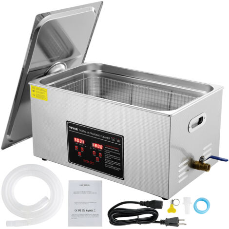 VEVOR Pulitore a Ultrasuoni Display Digitale in Acciaio Inox Capienza 22 Litri con Riscaldamento Tempo Temperatura Regolabile, Macchina Pulitrice a Ultrasuoni per Gioielli Occhiali Orologi Laboratorio (1/5)