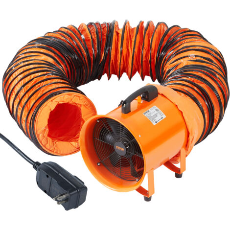 VEVOR Ventilatore Portatile, 900W Aspiratore Estrattore deAria Condotto Industriale Diametro 406,4 mm, Tubo Flessibile 5 m Volume deAria 8792 m3/h 2 Marce per Aspirare Polvere Fumo Impermeabile IP44