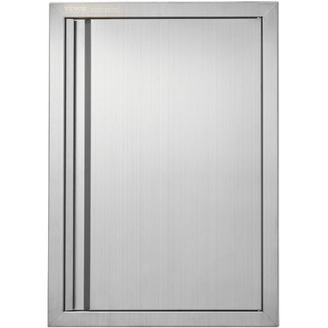VEVOR Porta di Accesso al Barbecue, Porta Singola da Cucina Esterna 432x610mm, Porta ad Incasso in Acciaio Inox, Maniglia ad Incasso, Isola Barbecue, Stazione per Grigliate, Armadio da Esterno