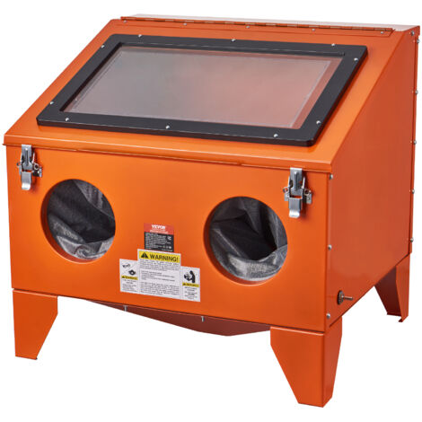 VEVOR Armadietto per Sabbiatura da 40 Galloni da Banco 40-120PSI, Sabbiatrice in Acciaio Resistente con Pistola per Sabbiatura e 4 ugelli in Ceramica per Rimozione di Vernice, Macchie e Ruggine