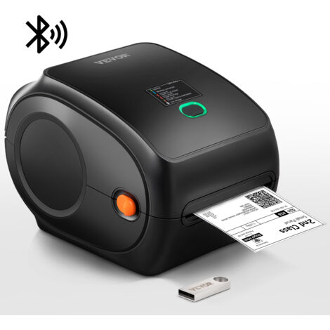 VEVOR Stampante Termica per Etichette 4 x 6 Codice a Barre Risoluzione 300 DPI, Connessione USB / Bluetooth, Etichettatrice Termica 150 mm/s Compatibile a IOS/Android/Windows/MAC OS/Linux/Chromebook