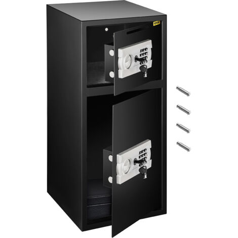 VEVOR Cassaforte Digitale Doppia Porta Elettronica in Acciaio Tastiera Piu Grande Cassetta di Sicurezza Codice Pin Chiavi per La Sicurezza Domestica