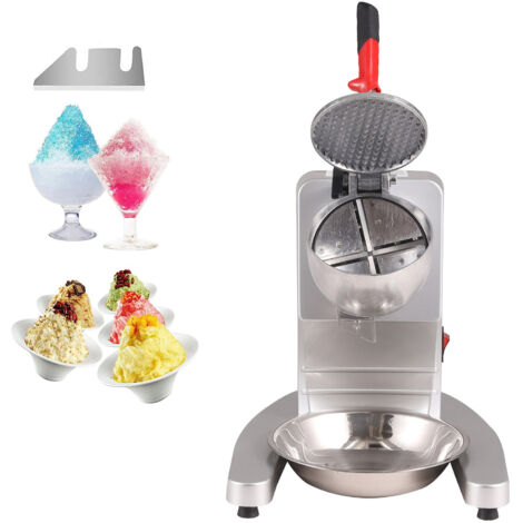 VEVOR Macchina Tritaghiaccio Elettrico Commerciale 300W per Granite Bevande Alimenti Cocktail Produttivita 100kg/h, Tritaghiaccio per Granite a Neve Elettrico 4 Lame in Acciaio Inox 390 x 260 x 310mm