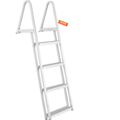 VEVOR Scaletta per Pontile, 4 Gradini Rimovibili, Capacita di Carico di 159kg, Scaletta per Pontile con Gradino Largo 10,16cm, Scaletta Antiscivolo per Nave/Piscina/Imbarco Marittimo