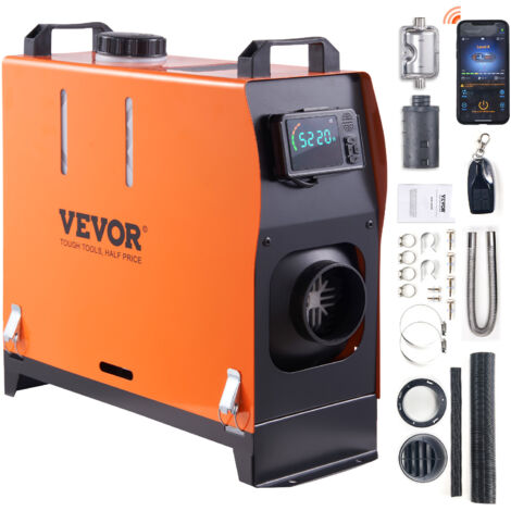 VEVOR Riscaldatore deAria Diesel All-in-One per Auto Camper Camion RV 12V 8KW Temperatura Regolabile 8℃-36℃ Controllo Bluetooth, Riscaldatore da Parcheggio per Auto Consumo di Carburante 0,16-0,62L/h