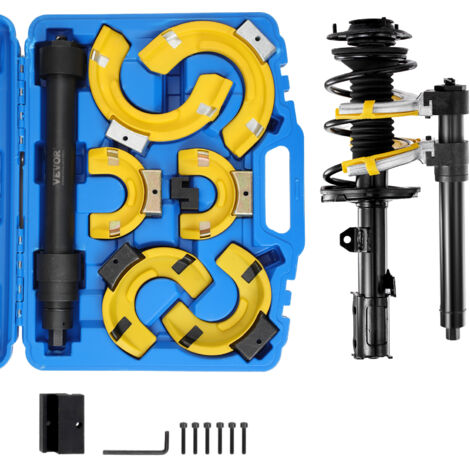 VEVOR Kit Compressore a Molla Ammortizzatore per Auto Capacita max. 4,5 Tonnellate in Acciaio 45, Kit di Compressore a Molla 3 Pezzi Valigetta Portatile Rimozione Molle di Sospensione per Auto SUV