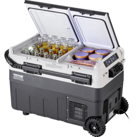 VEVOR Frigorifero Portatile per Auto, Frigorifero 12 V, Congelatore Portatile a Due Zona da 40 L , Temperatura Regolabile - 20 20 ℃, Refrigeratore a Compressore per Casa, Esterno, Camper, Auto