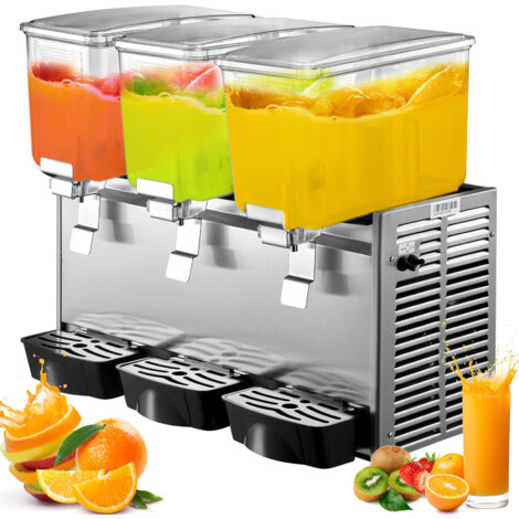 VEVOR Distributore di Bevande 36L Distributore di Bevande con Rubinetto Dispenser di Succo Freddo con 3 Serbatoi 312L
