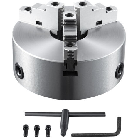 VEVOR Mandrino a 3 Ganasce per Tornio Mandrino Autocentrante Materiale in HT300 Diametro 200 ± 5 mm, Mandrino per Tornio a 3 Griffe Gamma di Serraggio 4-85mm, Mandrino Autocentrante per Tornio 200mm