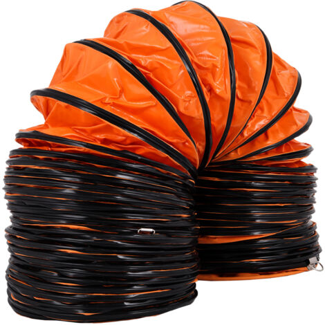 VEVOR Tubo Flessibile per Condotto Flessibile in PVC da 32 piedi/9,8 m, Tubo di Ventilazione Diametro 12 Pollici, Tubo Flessibile a Colore di Arancione, Corde Regolabili, Tubo con Anelli a Forma di D