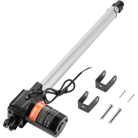 VEVOR Attuatore lineare 12V, Attuatore lineare da 16 pollici 1320lbs/6000N, Attuatore lineare da 0,19"/s con staffa IP44 per porte elettriche, macchinari industriali, navi da carico