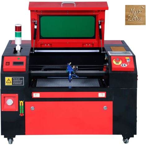 VEVOR Macchina per Incisione Laser CO2 Compatta Piano di Lavoro 30x50cm Potenza 50W Spessore di Taglio Max. 6mm Velocita di Incisione 0-500 mm/s, Macchina da Taglio per Incisione Tubo Incisore CO2