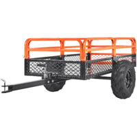 VEVOR Carrello Rimorchio per Carichi Pesanti in Acciaio, Cassone di Trasporto da Giardino con Lati Rimovibili Portata max. 680kg ca. Carrello per Trattore Tosaerba con Ruote per Trasporto da Giardino